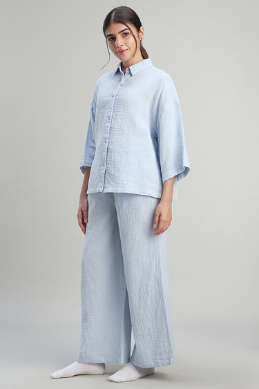 بنطلون منزلي واسع بخصر مطاطي