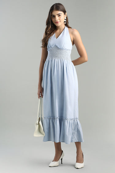 Halter Neck Smocked Dress