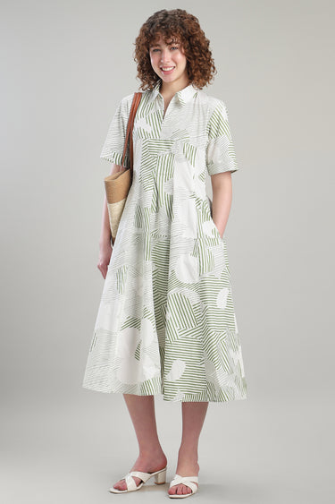 فستان ميدي بقصة قميص