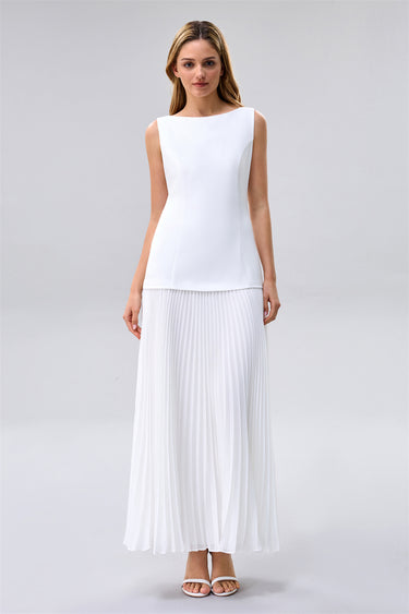 فستان ماكسي بطيات أنيقة