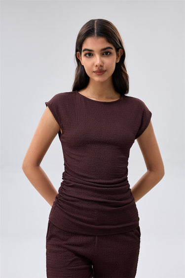 Ruched Textured Top
