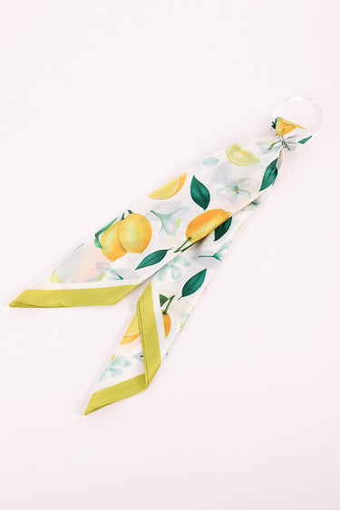 وشاح ساتان بنقشة ليمون أنيقة