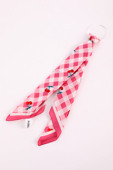 وشاح ساتان بنقوش كاروهات وكرز