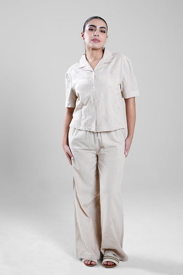 Wide-Leg Elastic Waist Pants