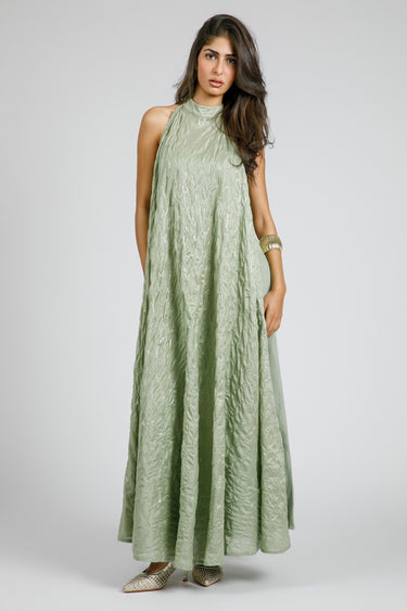 فستان بدون أكتاف مع رباط خلفي