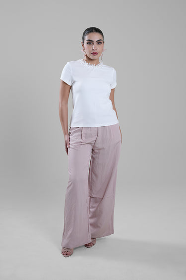 بنطلون واسع الساق بأزرار