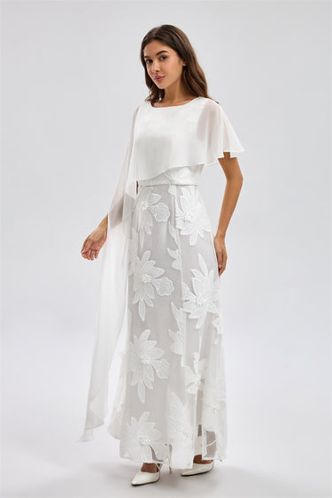 white dress with cape overlay Buy now Maxi Dress With Cape Overlay for Women Online