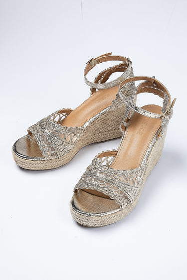 صندل نسائي بكعب ويدج مع حزام للكاحل