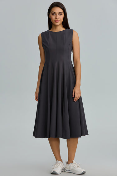 Sleeveless Flared Midi Dress