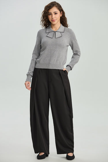 Tailored Pleated Wide Leg Trousers
