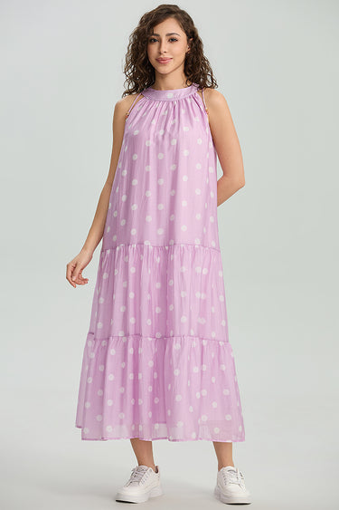 Printed Sleeveless Tiered Maxi Dress