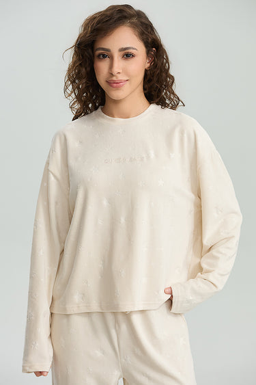 Velour Star Print Lounge Top
