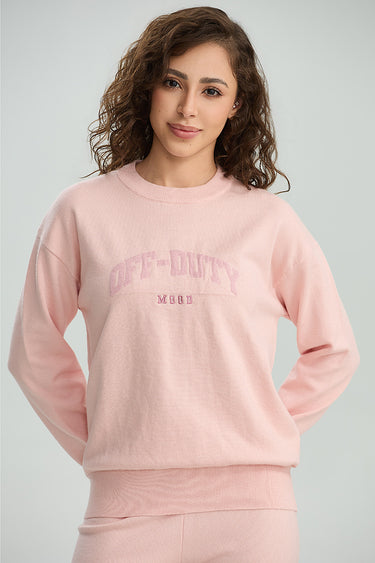 Off Duty Mood Knit Sweatshirt