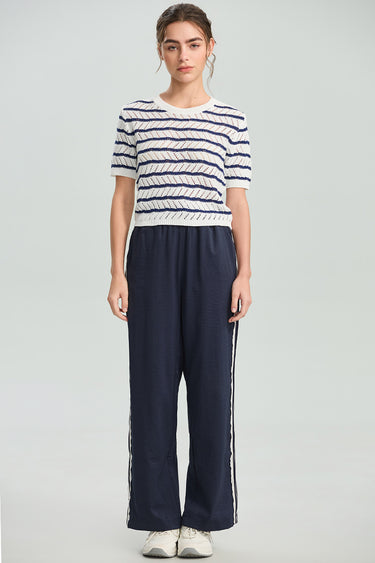 Side Stripe Wide Leg Track Pants
