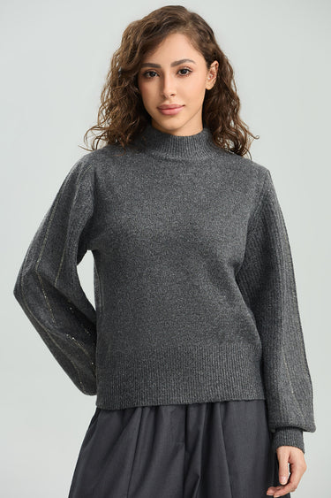 High Neck Knit Sweater