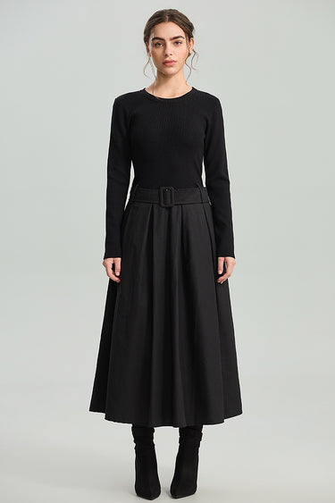 Long Sleeve Contrast Dress