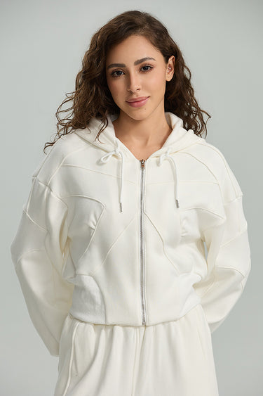 Cropped Zip Up Hoodie