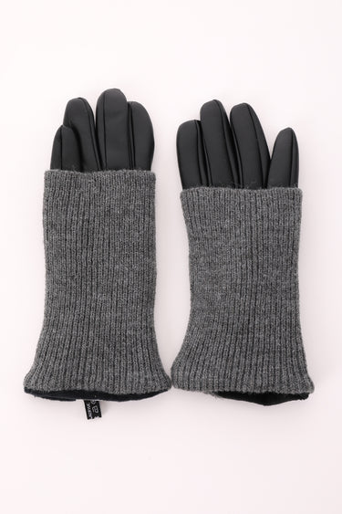 Two-Tone Gloves with Knit Cuffs