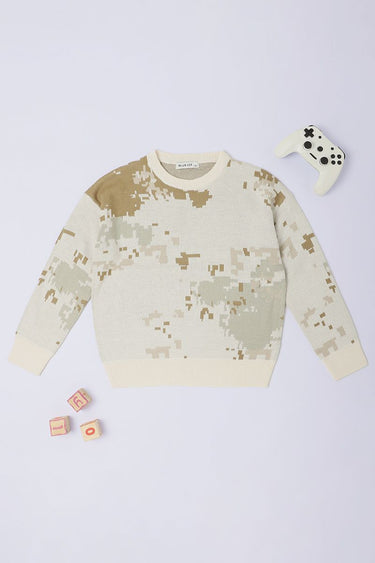 printed knitted boy sweater