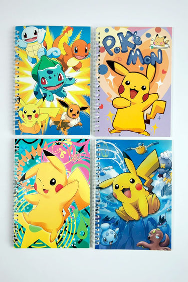 مجموعة من 4 دفاتر سلك بتصاميم كرتونية