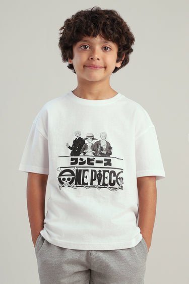 تيشيرت أطفال بأكمام قصيرة مع طباعة
