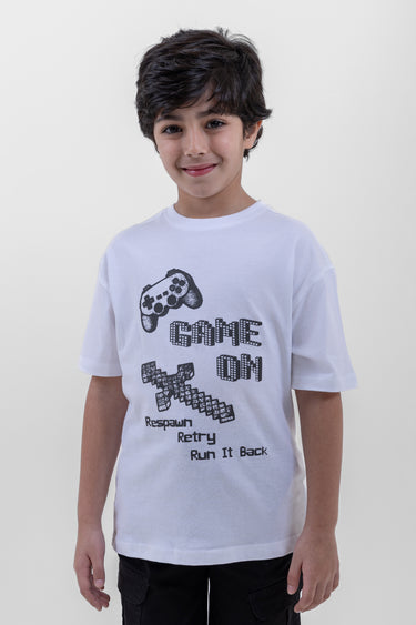 تيشيرت أطفال كاجوال بطبعة عصرية