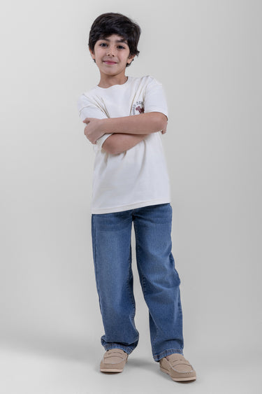 بنطلون جينز أطفال بقصة مستقيمة