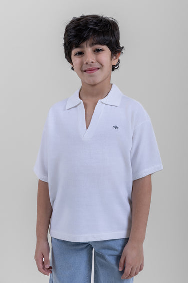 تيشيرت أطفال بولو بأكمام قصيرة
