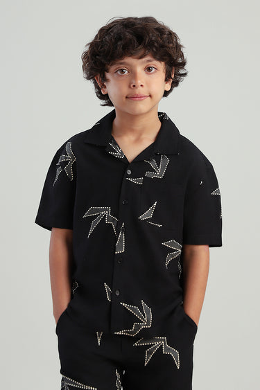 قميص اطفال بأكمام قصيرة بطباعة