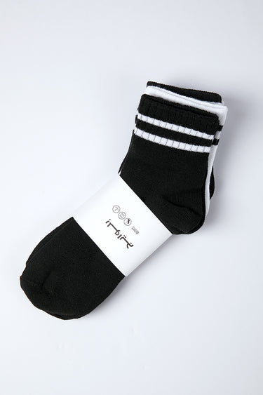 طقم جوارب متوسطة الطول بخطوط
