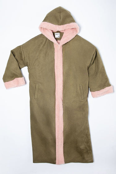 فروة بناتي شتوية دافئة ببطانة فرو