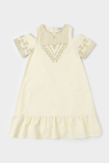 Girls Dress With Embroidery Details
