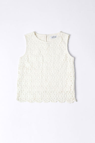 girls top with woven crochet