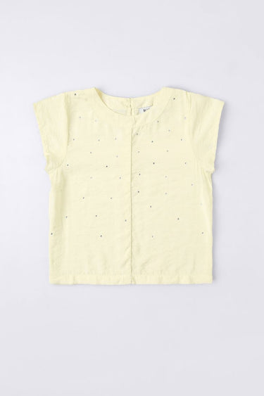 Girls Top With Rhinestones Pattern