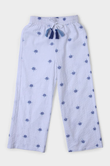 Girls Pants With Embroidery Pattern