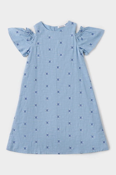 Girl Dress With Embroidery Pattern