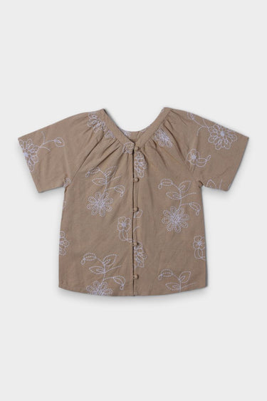 Girls Shirt With Embroidery Pattern