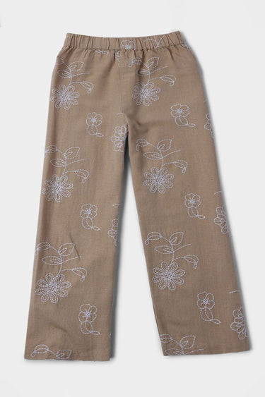 Girls Pants With Embroidery Pattern