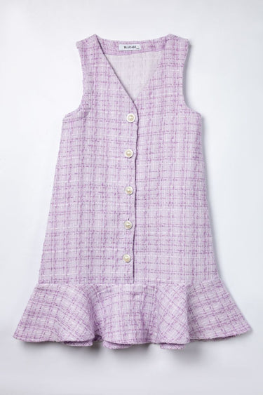 Girl Dress With Tuede Pattern