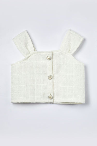 Girls Crop Top With Front Buttons