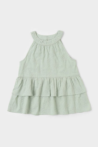 ruffled girl top with embroidery