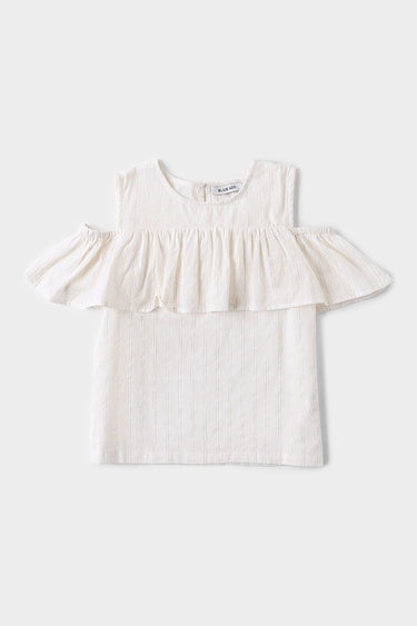 Striped Girl Top With Ruffle