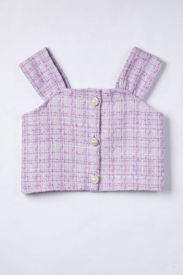 Girls Crop Top With Front Buttons