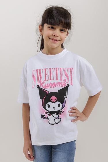 تيشيرت بقصة واسعة مع طبعة