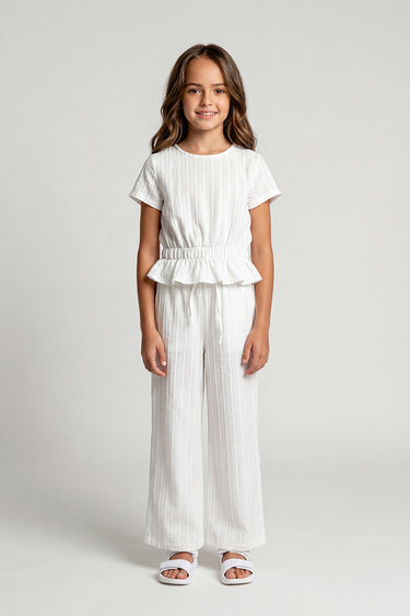 Textured Wide Leg Pants