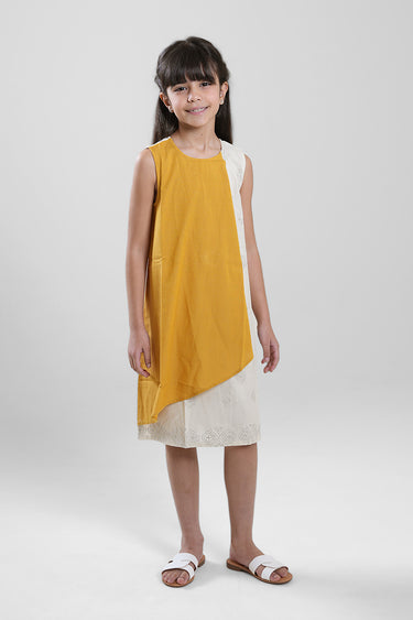 فستان ميدي بطبقات غير متماثلة