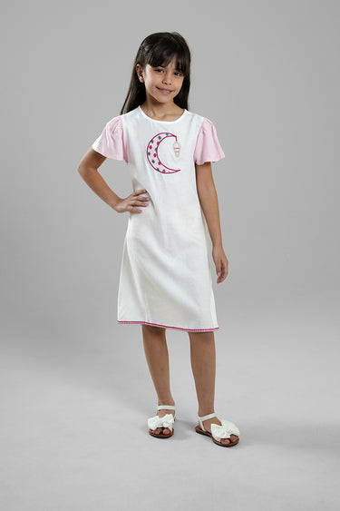 فستان بناتي كاجوال بأكمام قصيرة