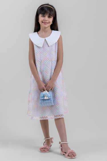 Sleeveless Dress with Decorative Collar