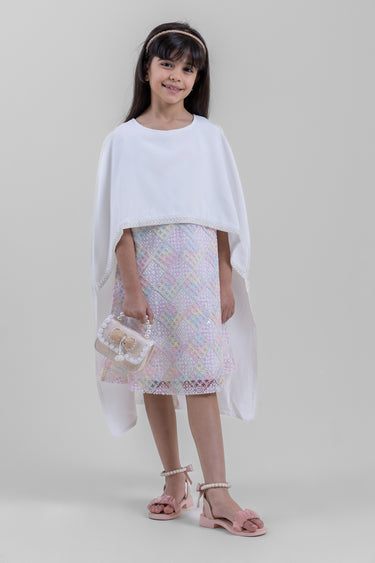 Dress with Cape Overlay