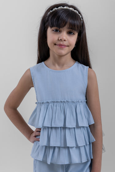 بلوزة بتصميم طبقات مكشكشة